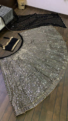 Party Wear Zari Work Black Color Lehenga Choli