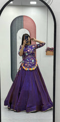 Occasion Wear Sequence Work Purple Color Top With Lehenga