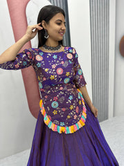 Occasion Wear Sequence Work Purple Color Top With Lehenga