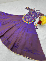 Occasion Wear Sequence Work Purple Color Top With Lehenga