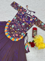 Occasion Wear Sequence Work Purple Color Top With Lehenga