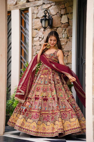 Multicolor Organza Silk Anarkali Gown