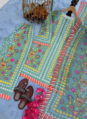Green Color Digital Print Co-ord Set