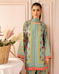Green Color Digital Print Co-ord Set