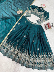 New Full Stitched Teal Blue Color Lehenga Choli