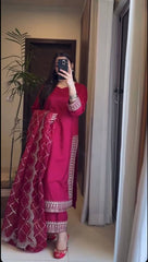 Fantastic Satin Silk Pink Color Salwar Suit
