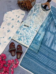 Delightful Digital Print White Color Salwar Suit