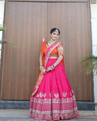 Heavy Work Marriage Special Pink Color Lehenga Choli