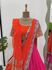 Heavy Work Marriage Special Pink Color Lehenga Choli