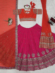 Heavy Work Marriage Special Pink Color Lehenga Choli