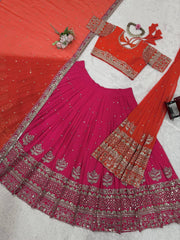 Heavy Work Marriage Special Pink Color Lehenga Choli