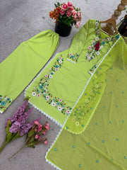 Flattering Green Color Sequence Work Punjabi Suit
