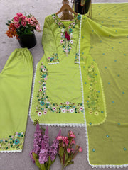 Flattering Green Color Sequence Work Punjabi Suit