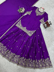 Occasion Wear Purple Color Top With Lehenga
