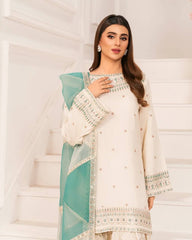 White Color Sequence Work Top With Farshi Palazzo Set