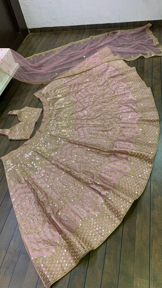 Marriage Special Pink Color Zari Work Designer Lehenga Choli