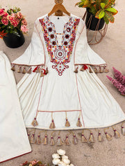 Sequence Work White Color Rakhi Special Palazzo Set