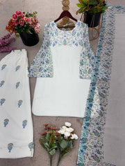 Printed White Color Stunning Salwar Suit