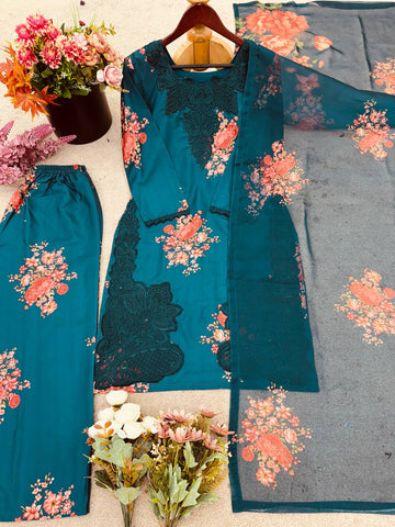 Digital Print Green Color Peaceful Salwar Suit