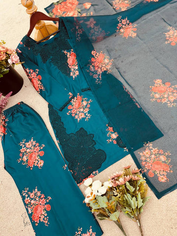Digital Print Green Color Peaceful Salwar Suit