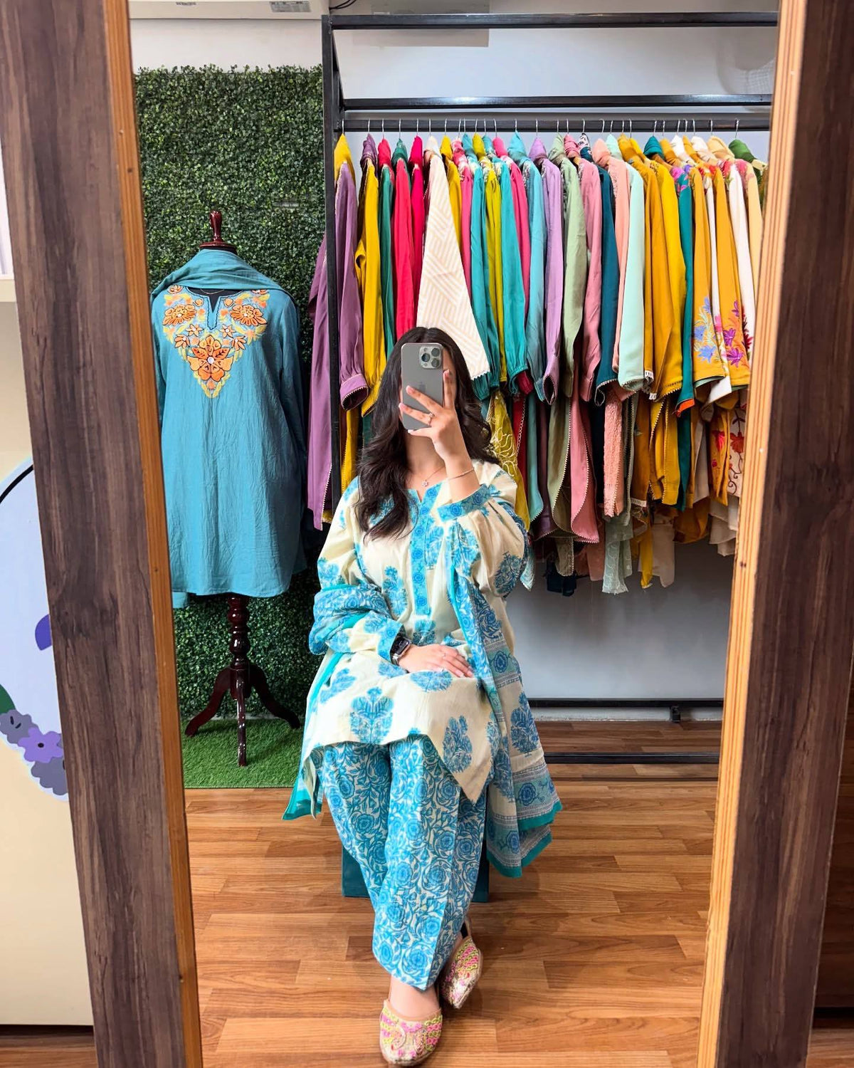 Casual Wear Digital Printed Sky Blue Color Palazzo Suit