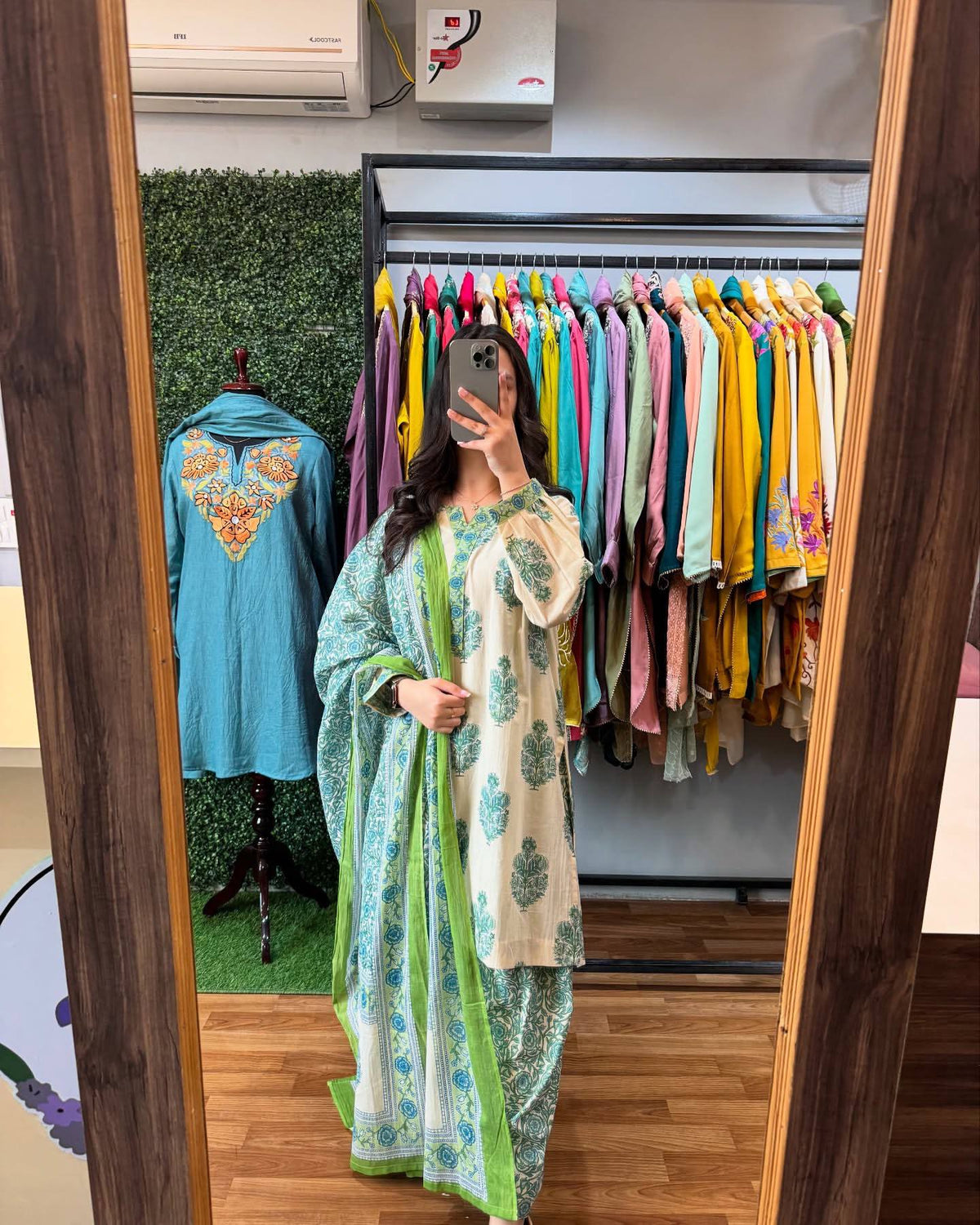 Casual Wear Digital Printed Green Color Palazzo Suit