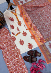 Casual Wear Digital Printed Orange Color Palazzo Suit