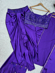 Good Looking Purple Color Dhoti Suit With Shrug