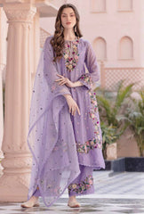 Flattering Lavender Color Sequence Work Punjabi Suit