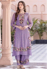 Flattering Lavender Color Sequence Work Punjabi Suit