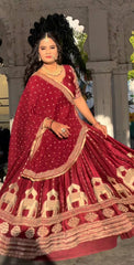 Heavy Sequence Work Maroon Color Bridal Lehenga Set