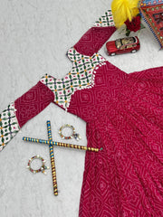 Navratri Collection Fox Georgette Pink Color Gown
