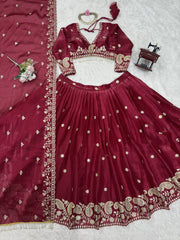 Maroon Color Marriage Special Lehenga Choli