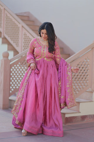 Onion Color Gold-Crush Gorgeous Gown