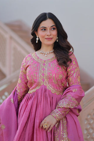 Onion Color Gold-Crush Gorgeous Gown