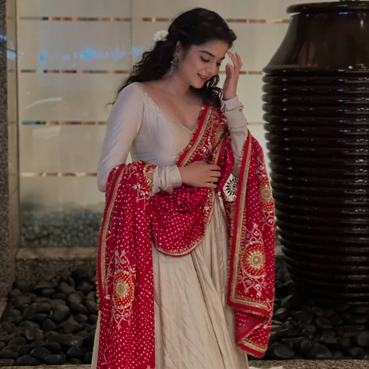 Fully Flair White Color Gown With Digital Printed Dupatta