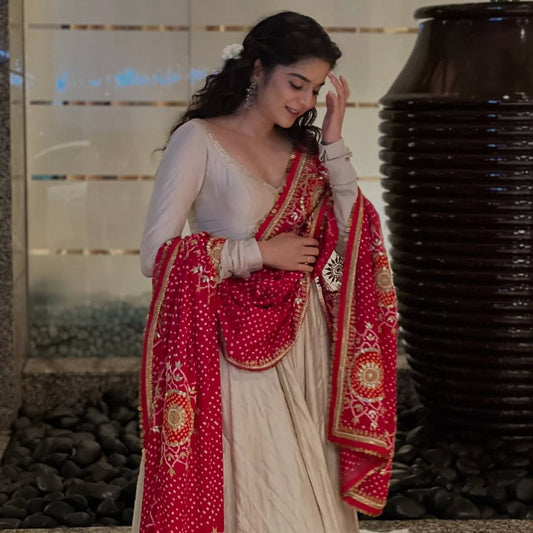 Fully Flair White Color Gown With Digital Printed Dupatta