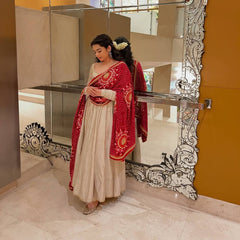Fully Flair White Color Gown With Digital Printed Dupatta