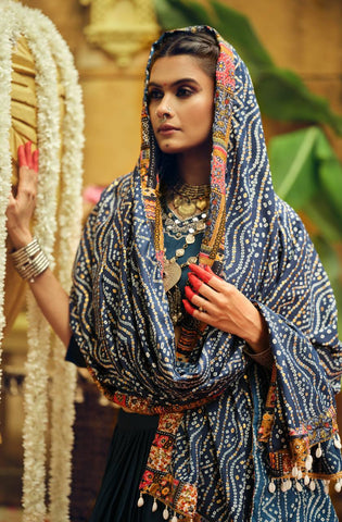 Designer Teal Blue Rayon With Foil Print Lehenga Choli