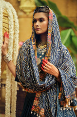 Designer Teal Blue Rayon With Foil Print Lehenga Choli