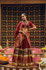 Designer Teal Blue Rayon With Foil Print Lehenga Choli