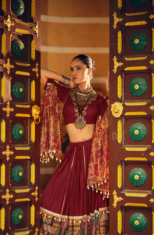 Designer Teal Blue Rayon With Foil Print Lehenga Choli