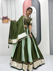 Navratri Special Marvelous Purple Cotton Ribbon Work Lehenga Choli