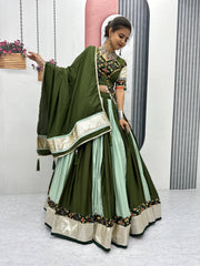 Navratri Special Marvelous Purple Cotton Ribbon Work Lehenga Choli