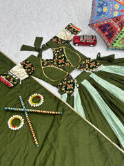 Navratri Special Marvelous Purple Cotton Ribbon Work Lehenga Choli