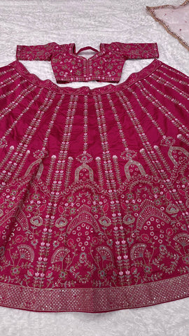 Pink Color Marriage Special Heavy Work Lehenga Set