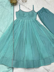 Fully Flaired Sky Blue Color Graceful Anarkali Gown