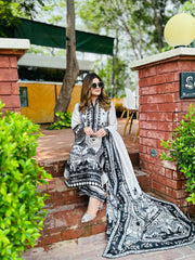 Glorious White Satin Digital Print Co-Ord Set