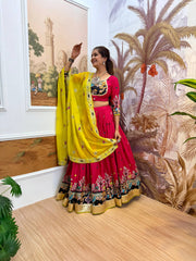 Gorgeous Black Rayon Embroidery Work Lehenga Choli