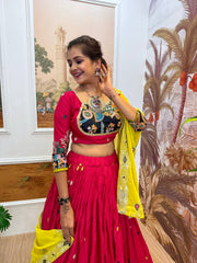 Gorgeous Black Rayon Embroidery Work Lehenga Choli